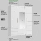 Guarda-roupa Casal 4 Portas 6 Gavetas Com Espelho Caribe Bran