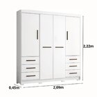 Guarda Roupa Casal 4 Portas 6 Gavetas Estrela  Branco