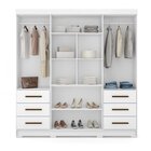 Guarda Roupa Casal 4 Portas 6 Gavetas Estrela  Branco