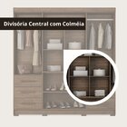 Guarda Roupa Casal 4 Portas 6 Gavetas Estrela  Nogueira