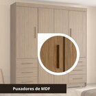 Guarda Roupa Casal 4 Portas 6 Gavetas Estrela  Nogueira