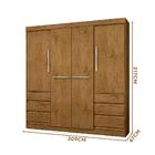 Guarda Roupa Casal 4 Portas 6 Gavetas Freijó 147797 Araplac