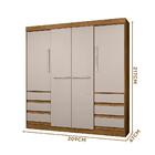 Guarda Roupa Casal 4 Portas 6 Gavetas Freijó Baunilha 147796