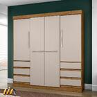 Guarda Roupa Casal 4 Portas 6 Gavetas Freijó Baunilha 147796