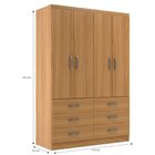 Guarda Roupa Casal 4 Portas 6 Gavetas Treviso Yescasa Cinnamo