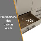 Guarda Roupa Casal 4 Portas 8 Gavetas Marselha Ypê/off White