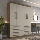 Guarda Roupa Casal 4 Portas 8 Gavetas Marselha Ypê/off White