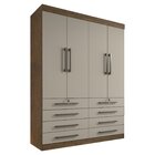 Guarda Roupa Casal 4 Portas 8 Gavetas Marselha Ypê/off White