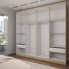 Guarda-roupa Casal 4 Portas Americano Savana/branco Fosco - P