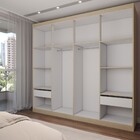 Guarda-roupa Casal 4 Portas Americano Savana/branco Fosco - P