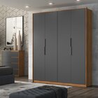 Guarda Roupa Casal 4 Portas Attore  Móveis Amendola/grafite