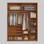 Guarda Roupa Casal 4 Portas Attore Nogueira Touch/nude Prime