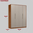 Guarda Roupa Casal 4 Portas Attore Nogueira Touch/nude Prime