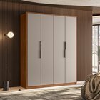 Guarda Roupa Casal 4 Portas Attore Nogueira Touch/nude Prime