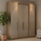 Guarda Roupa Casal 4 Portas Berlim Nogueira/fendi