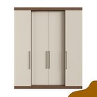Guarda Roupa Casal 4 Portas Berlim Nogueira/off White