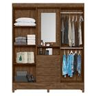 Guarda Roupa Casal 4 Portas C/espelho Baunilha Castanho