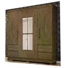 Guarda Roupa Casal 4 Portas C/espelho Roma Castanho