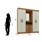 Guarda-roupa Casal 4 Portas Capela Lion Freijó E Cinza