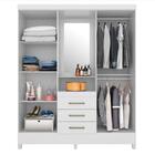 Guarda Roupa Casal 4 Portas Capelinha Pérsia C/ Espelho