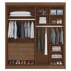 Guarda-roupa Casal 4 Portas Com 2 Portas Ripadas 4 Gavetas Gr