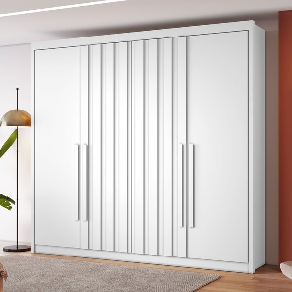 Guarda-roupa Casal 4 Portas Com 2 Portas Ripadas 4 Gavetas Gr