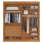 Guarda-roupa Casal 4 Portas Com 2 Portas Ripadas 4 Gavetas Gr