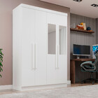 Guarda-roupa Casal 4 Portas Com Espelho 2 Gavetas Recife Sall