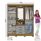 Guarda Roupa Casal 4 Portas com Espelho 3 Gavetas B24 Briz