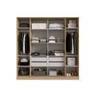 Guarda Roupa Casal 4 Portas Com Espelho Lisboa  Cedro/fendi