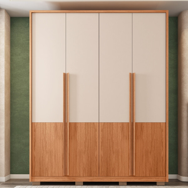 Guarda Roupa Casal 4 Portas Com Pés Francis 18 Caemmun