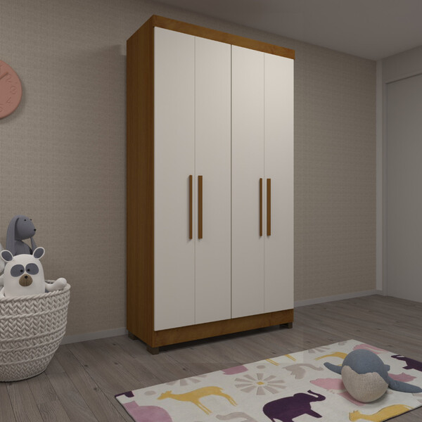 Guarda Roupa Casal 4 Portas Com Pés Gênova Luciane Móveis