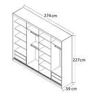Guarda-roupa Casal 4 Portas De Espelho 100% Mdf 794 Branco -