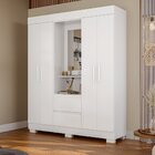 Guarda-roupa Casal 4 Portas E 2 Gavetas Capelinha Com Espelho