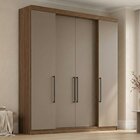 Guarda Roupa Casal 4 Portas E 4 Gavetas Berlim Nogueira/fendi