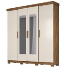 Guarda Roupa Casal 4 Portas E Espelho Ouro Preto Castanho Woo