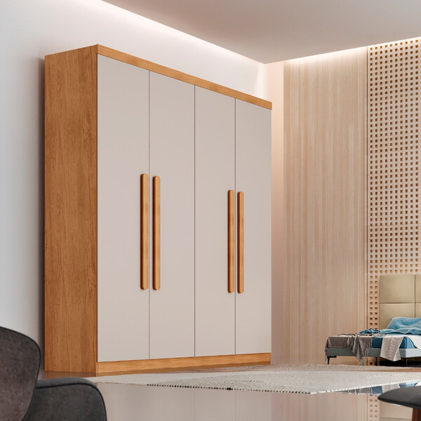 Guarda Roupa Casal 4 Portas Em Mdf Imperio Rufato