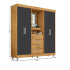 Guarda Roupa Casal 4 Portas Espelho 4 Gavetas 2218 Araplac