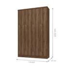 Guarda Roupa Casal 4 Portas Lauana Ébano Rústico