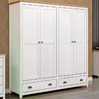 Guarda Roupa Casal 4 Portas Madeira Maciça 9105 Topazio Fnt