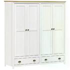 Guarda Roupa Casal 4 Portas Madeira Maciça 9105 Topazio Fnt