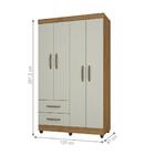 Guarda Roupa Casal 4 Portas Veneza Freijó Cinza Cristal