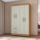 Guarda Roupa Casal 4 Portas Veneza Freijó Cinza Cristal