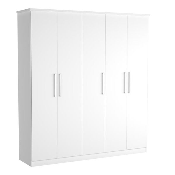 Guarda-roupa Casal 5 Portas 100% Mdf 975 Branco - Foscarini