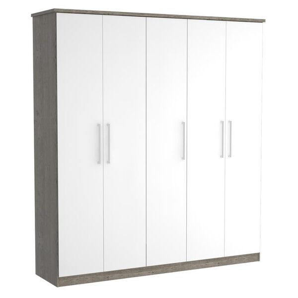 Guarda-roupa Casal 5 Portas 100% Mdf 975 Demolição/branco - F