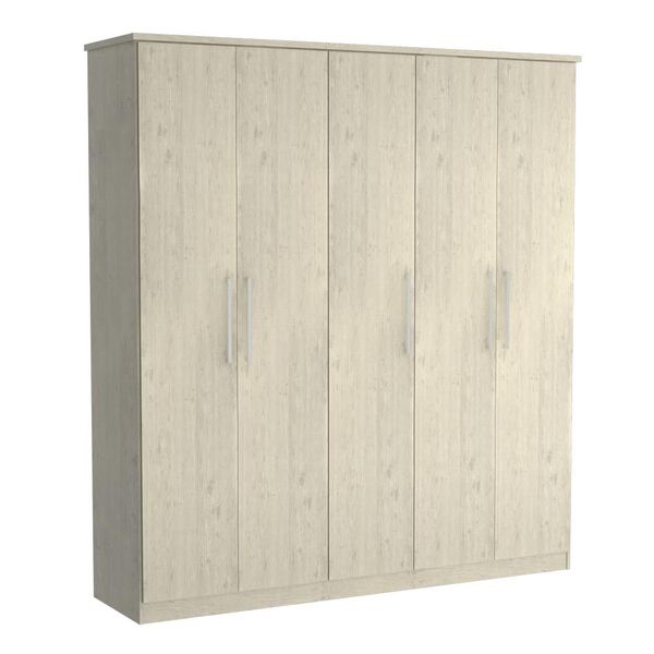 Guarda-roupa Casal 5 Portas 100% Mdf 975 Marfim Areia - Fosca