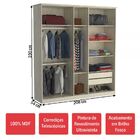 Guarda-roupa Casal 5 Portas 100% Mdf 975 Marfim Areia - Fosca