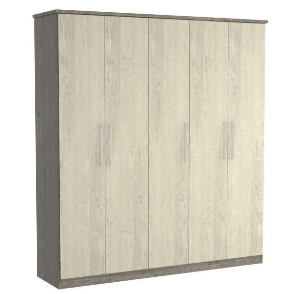 Guarda-roupa Casal 5 Portas 2 Gavetas  Demolição/marfim Areia