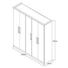 Guarda-roupa Casal 5 Portas 2 Gavetas  Marfim Areia