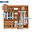 Guarda-roupa Casal 5 Portas 2 Gavetas Com Ripado Sophia Espre